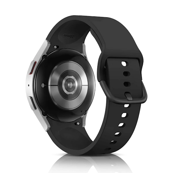 Silikonarmband för Samsung Galaxy Watch 7 6 5 4 44mm 40mm pro 45mm Sport 20mm Klockarmband Armband Galaxy Watch6 Classic 43mm 47mm official Black Watch 7 6 5 44mm