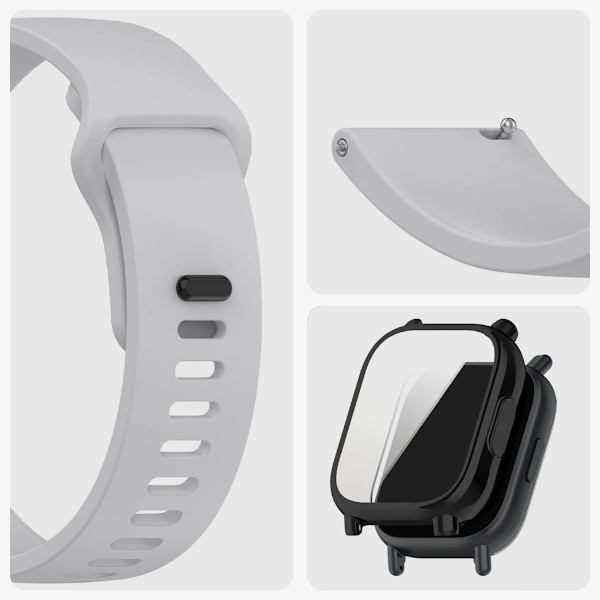 Silikonarmband + Skyddsfodral för Xiaomi Redmi Watch 5 active/5 Lite Full Cover Skärm TPU Mjukt Skal och Andningsbart Sportband Redmi Watch 5 Active