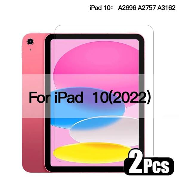 2 st Härdat Glas Skärmskydd för iPad Pro 12.9 11 air4 5 10.9 mini6 4 5 1 2 3 5:e 6:e 7:e 8:e 9:e 10.2 10.5 9.7 2015 ipad 10 10.9 2022
