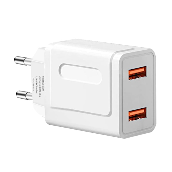 Dubbel USB-laddare 2.4A Snabbladdning Telefonladdare Strömadaptrar För iPhone Xiaomi Samsung EU/US-kontakt Snabbladdande Väggladdare EU Plug White