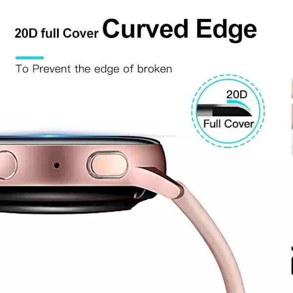 1/2/3ST 20D Böjd Kant Skärmskydd Glas För Samsung Galaxy Watch Active 2 4 40mm 44mm Skyddande Härdat Glas Film 3PCS Active2 40MM
