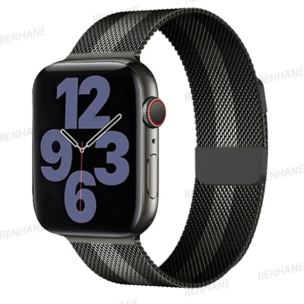 Milanese Armband för Apple Watch Ultra 2 49mm 45mm 46mm 44mm 40mm 42mm 41mm Armband för iWatch Series 10 9 3 4 6 5 SE 7 8 Rem Black silvery 38-40-41-42mm(S10)