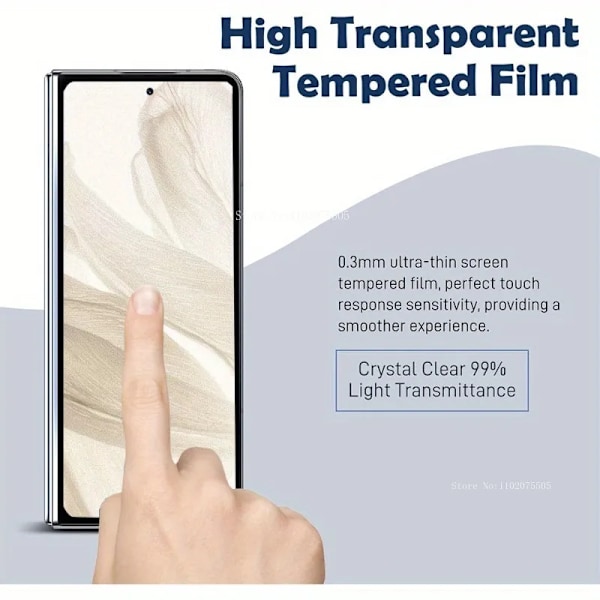 3 ST 9D Hårdhet Transparent Härdat Glas för Samsung Galaxy Z Fold 7 Z Fold 5/6 Z Fold 4/3/2 HD Anti Repskyddsfilm Galaxy Z Fold 7 Tempered glass