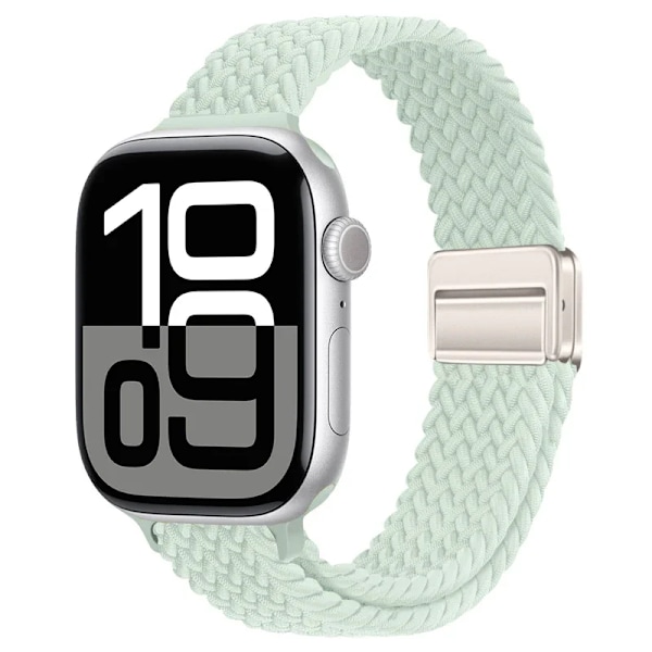 Smal Flätad Loop Nylonrem För Apple Watch Ultra 49mm 10 46mm 42mm 9/8/7 Andningsbart Damarmband iWatch 6/5/SE/3 Armband Mint 38 40 41mm(S10-42mm)