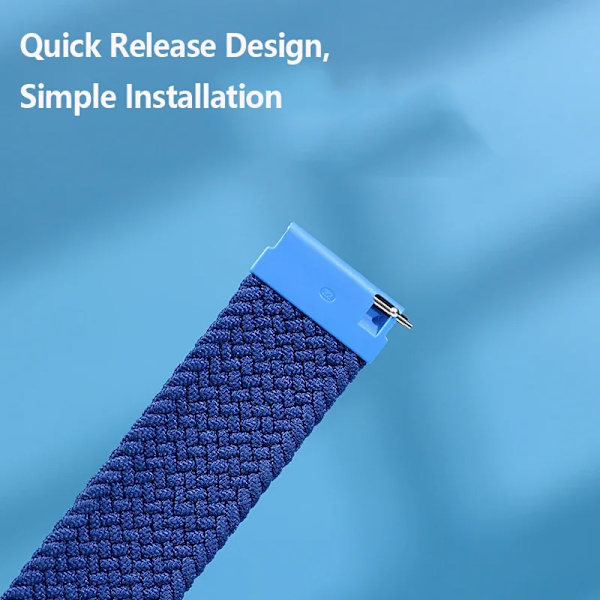 20mm 22mm klockarmband för Samsung Galaxy Watch 7/6/4/5/Pro/6 Classic/S3/active 2 Band Flätat Armband Huawei GT 23 GT4 GT5 46mm Stripe Blue White Amazfit Bip 6-5