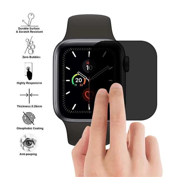 Sekretess Skärmskydd för Apple Watch 41mm 40mm 44mm 45mm 38mm 42mm för iWatch Series 9 8 7 SE 6 5 4 Anti Spion Bländskydd 1 pcs 41mm
