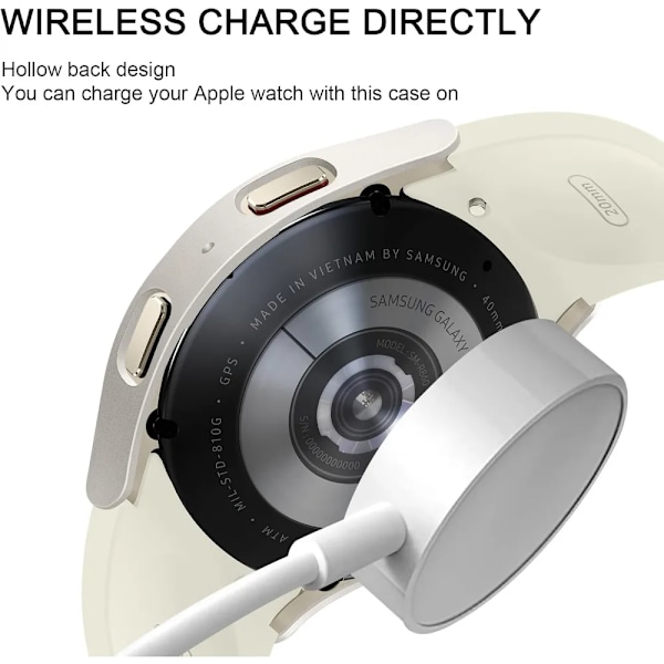 Skärmskyddsfodral för Samsung Galaxy Watch 7 6 5 4 40mm 44mm Matt Hårt PC-Fodral + Härdat Glas Fullt Skyddande Skal Stötfångare Clear Galaxy Watch6 40mm