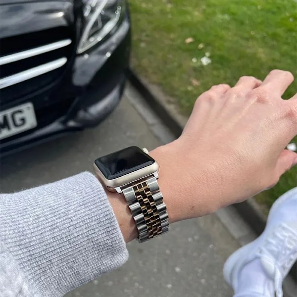 Stålarmband för Apple Watch Ultra Band ultra 49mm 40mm 44mm Metall 38mm 42 38 IWatch Series 10 9 8 7 6 SE 5 4 45mm 41mm 46mm Gold Tool 38 40 41mm  S10 42mm