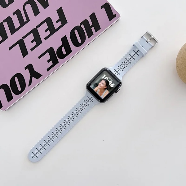 Silikonarmband för Apple Watch 44 mm 40 mm 38 mm 42 mm Ultra 2 49 mm Sportarmband iwatch Series 9 7 8 6 Se 5 4 3 41 mm 45 mm band Cyan Mist Blue-13 42mm 44mm 45mm 49mm