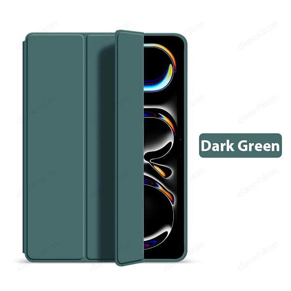 Fodral för Ipad Pro 13 M4 12.9 A16 10 9 9:e 10:e Generationen Funda För Ipad Air 11 5 4 3 2 1 Mini 6 7 M2 M3 2025 Skyddstillbehör Dark Green Mini 6 Mini 7