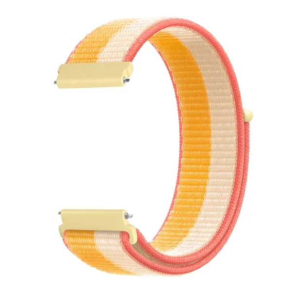 20 22mm Nylon Klockarmband För Garmin Vivoactive 3 4 5/Venu 2 Plus/Venu 3/Forerunner 55 158 265 965 745 645 255 Music Loop Armband Maize white 20mm Width Band