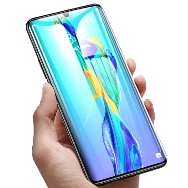 2 st Fulltäckande Härdat Glas För Huawei P20 P30 Lite P40 Pro Skärmskydd För Honor 8x 9x 10 9 20 Lite Skyddsglas For P20 Pro 2Pcs Black Glass
