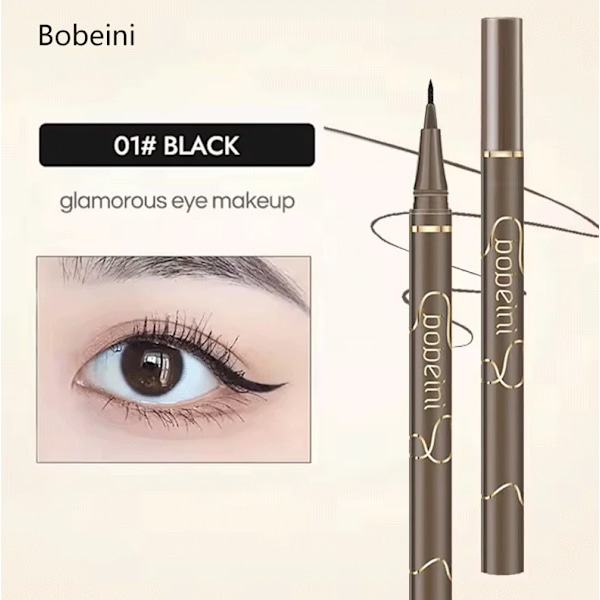 Den 4-färgade fina eyelinern är mjuk och hållbar, lätt att applicera makeup med, fin, snabbtorkande, långvarig eyeliner, vattentät 01