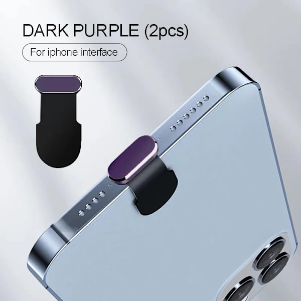 iphone Tillbehör Dammskydd för Usb Dammskydd iphone 14 pro max Tillbehör Usb c Dammskydd Typ c Dammskydd Charm Kapsel iphone dark purple 2
