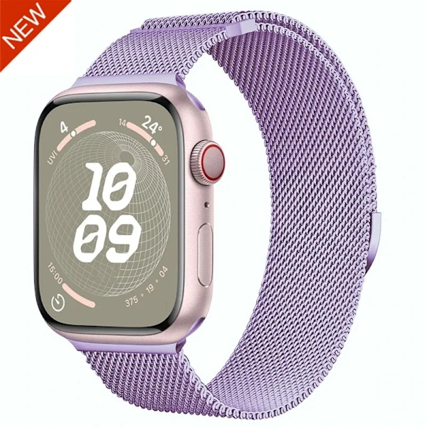 Magnetiskt Milanese Armband För Apple Watch Band 10 9 8 7 46mm 42mm 45mm 41mm Ultra 2 49mm Metallarmband iWatch 6 5 4 SE 44mm 40mm Lavender purple NEW For Series 10 46mm