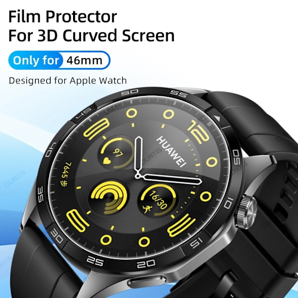 Skärmskydd för Huawei Watch GT 4 GT4 46mm 3D Böjt Skärmskydd Ultra-HD Full Täckning Skyddsfilm Tillbehör 3Pcs For Huawei GT4 46mm