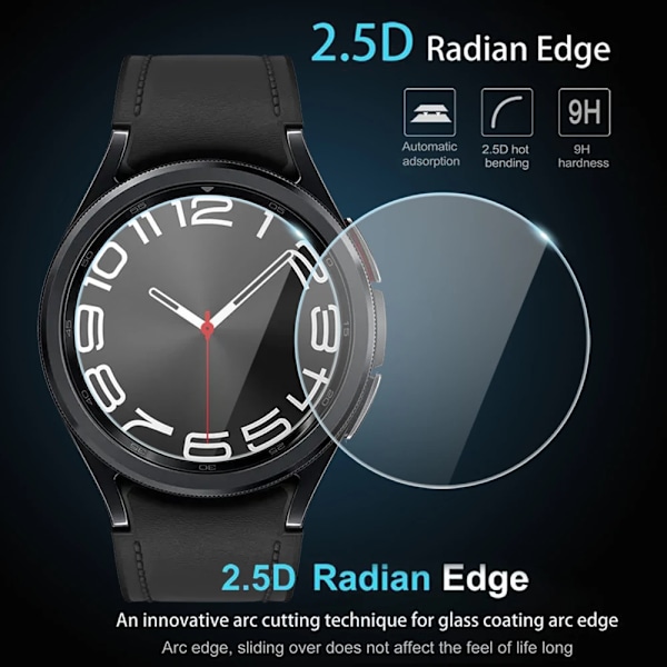 Härdat Glas Film för Samsung Galaxy Watch 6 40mm 44mm Anti-Repor Klar Skärmskydd för Galaxy Watch 6 Classic 43mm 47mm 2 pieces Galaxy Watch 6 40mm