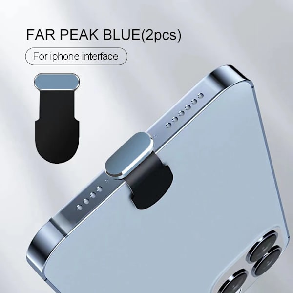 iphone Tillbehör Dammskydd för Usb Dammskydd iphone 14 pro max Tillbehör Usb c Dammskydd Typ c Dammskydd Charm Kapsel iphone peak blue(2)