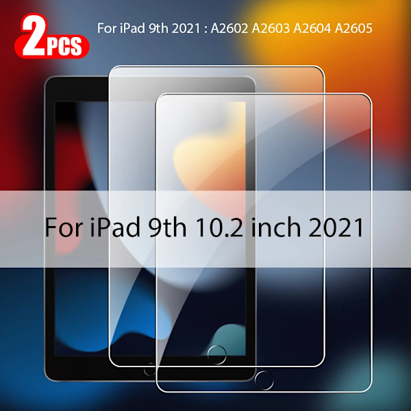 2 st Härdat Glas Skärmskydd För Ipad Pro 13 12.9 M4 Air 11 M3 M2 5 4 Mini 6 7 9 9:e 10 10:e Generationen A16 Tillbehör For iPad 9th 2021