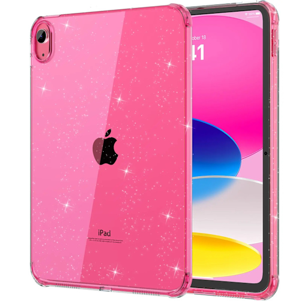 För iPad Air Mini Pro 8.3 9.7 10.2 10.9 11 11:e 10:e 9:e 8:e generationen, skimrande glittrande mjukt silikonskal med airbag Red iPad Pro 11 2022