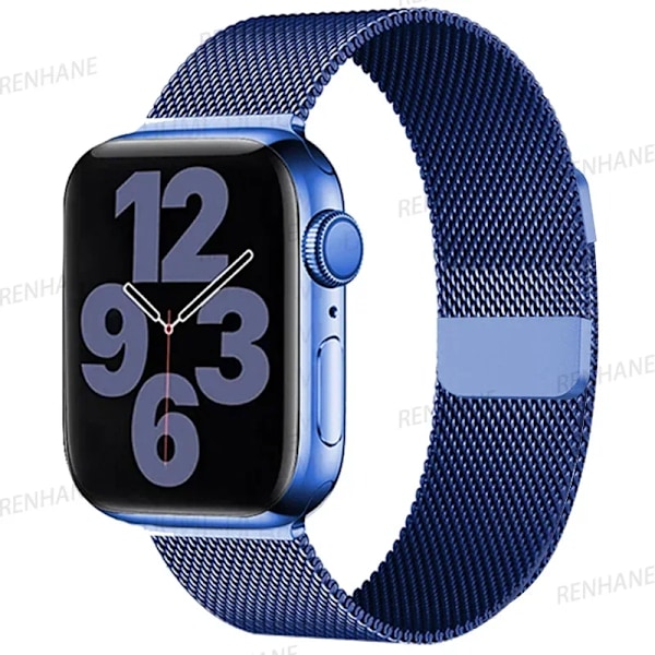 Milanese Armband för Apple Watch Ultra 2 49mm 45mm 46mm 44mm 40mm 42mm 41mm Armband för iWatch Series 10 9 3 4 6 5 SE 7 8 Rem Blue 42(S3)-44-45-46-49mm