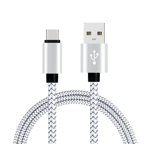 2m 3m USB Typ C Kabel snabbladdning Batteriladdare Sladd för Samsung Galaxy A51 A71 A5 A70 A81 M31 A12 S21 S10 S10E S9 A50 Silver 2m