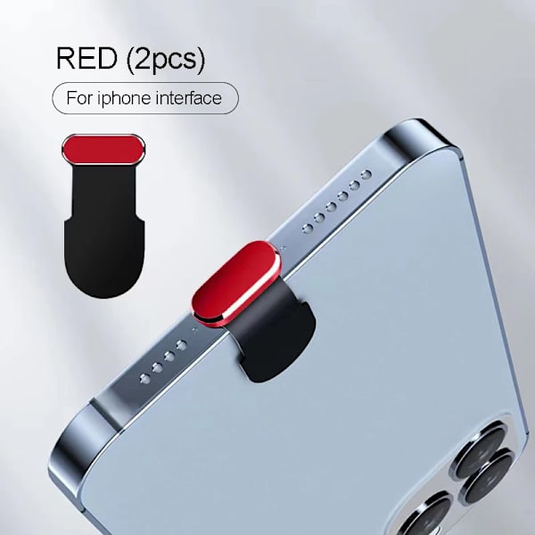iphone Tillbehör Dammskydd för Usb Dammskydd iphone 14 pro max Tillbehör Usb c Dammskydd Typ c Dammskydd Charm Kapsel iphone Red(2pcs)