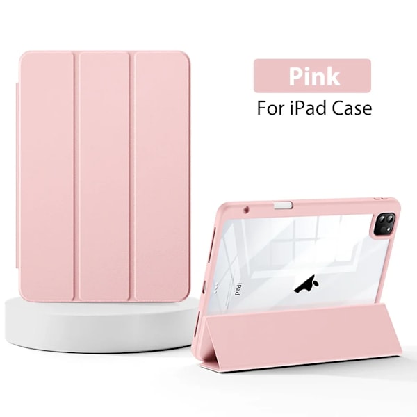 Skal för iPad 10:e 10.9 Generation A16 Pro 11 12.9 13 2025 Funda För iPad Air 5 4 7:e 8:e 9:e 10.2 Mini 6 7 Fodral Pennhållare Pink 7th 8th 9th 10.2