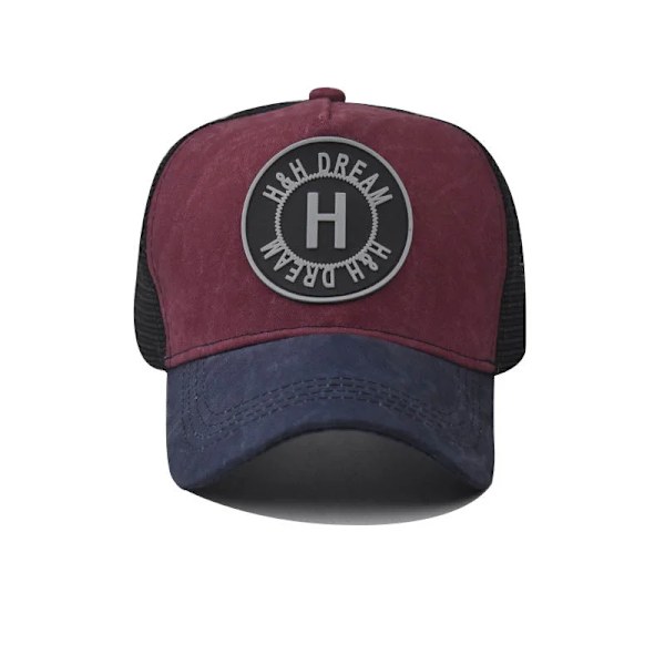 Snabbtorkande Keps Truckerkeps Meshkeps Sportkeps för Män Justerbar Basebollkeps Löparkeps Utomhussportkeps Wine Red Adjustable