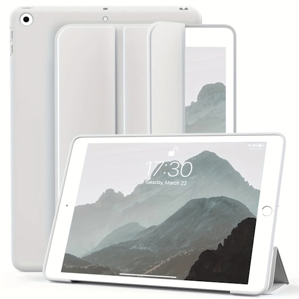 För Apple iPad 10.2 2019 2020 2021 7:e 8:e 9:e generationen magnetiskt flip smart fodral, trefaldigt stativ, stötsäkert mjukt silikonskal Grey iPad 10.2