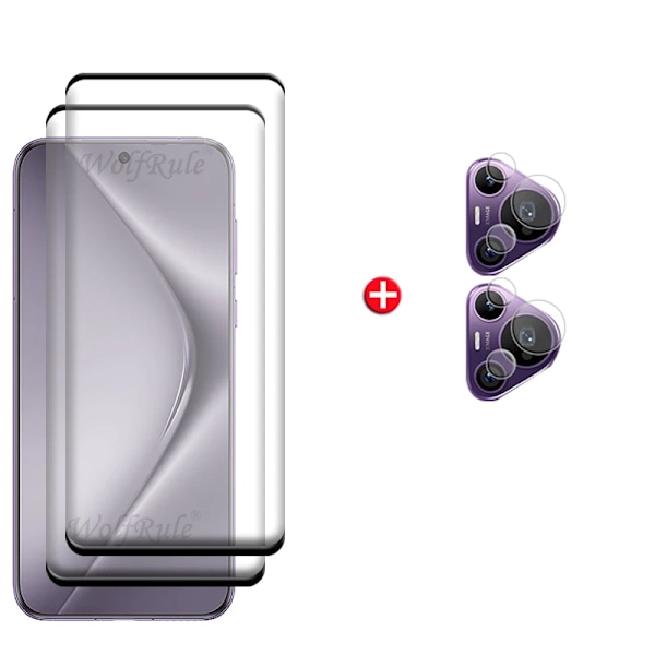 6-i-1 För Huawei Pura 70 Pro Glas För Huawei Pura 70 Pro Härdat Glas Böjd Skärmskydd Huawei Pura 70 Pro Lins Glas 2 Glass and 2 Lens Huawei Pura 70 Pro