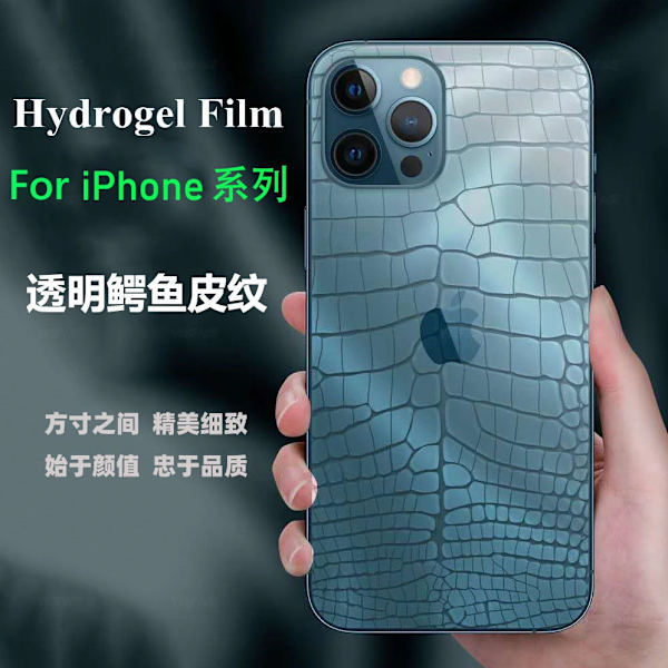 2 st Krokodilmönstrad Mjuk Klar Hydrogel Film för iPhone 16 15 14 Plus 13 12 mini 11 Pro X XS Max XR Skärmskydd for iPhone XR 2Pcs Crocodile Films