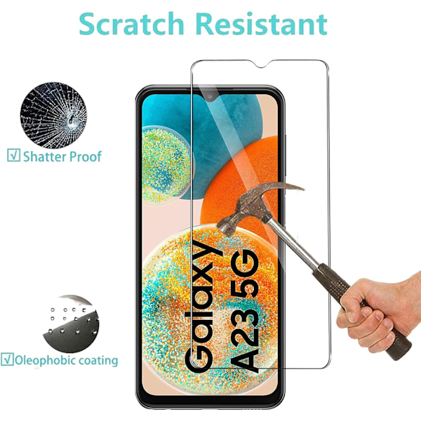 6,6\" Härdat Glas För Samsung Galaxy A23 / A23 5G Skärmskydd Glasfilm For Galaxy A23 5G 2 pieces