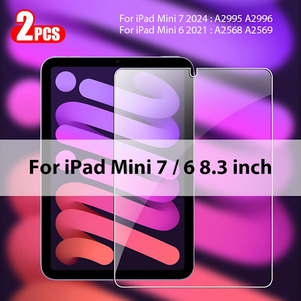 Härdat Glas För Ipad Pro 13 M4 2025 12.9 Air 11 5 4 3 2 M3 M2 Skärmskydd A16 10 9 9:e 10:e Generationen Mini A17 7 6 Film Mini 6 Mini7