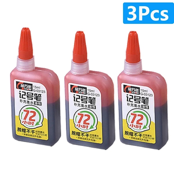 1-6 st 45 mm Vattentät Lång Huvud Nib Djupa Hål Markörer Penna Kakel Snickarpenna Multifunktionell för Träbearbetning Svart/Blå/Röd Bläck 3pcs red ink