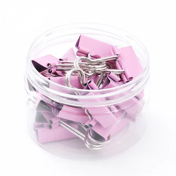20 st rosa metallgem 19 mm Foldback metallklämmor Papper Dokument Kontor Skola Greppklämmor 20pcs-pink-19mm