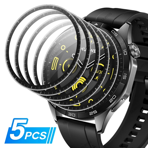 Skärmskydd för Huawei Watch GT 4 GT4 46mm 3D Böjt Skärmskydd Ultra-HD Full Täckning Skyddsfilm Tillbehör 5Pcs For Huawei GT4 46mm