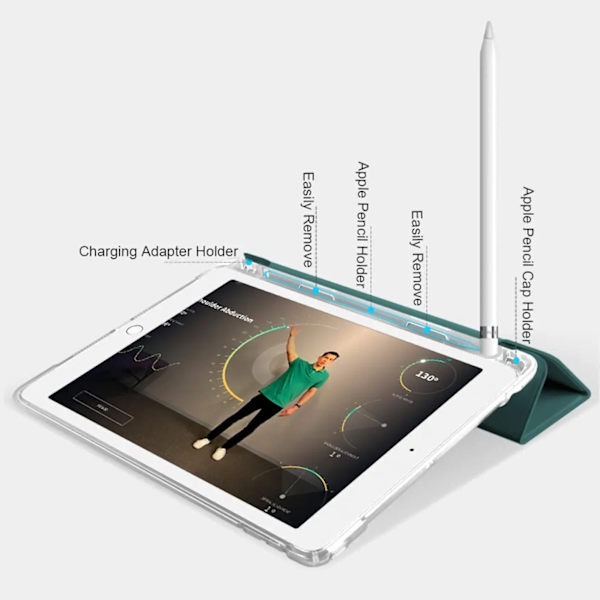 Fodral med pennhållare för iPad Pro 11 iPad Air 11:e 11 M3 10:e Gen mini 7 Funda iPad 10.2 7:e 8:e 9:e Skal Air5 4 10.9 3 10.5 DarkCyan Ipad 10.2 7th 8th