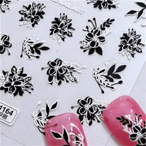 1 st 5D Japanska Kawaii Fjärils Nagelstickers Lyx Glitter Skal Aurora Nagelkonst Dekorationer Dekaler DIY Manikyr Slider Folie 1pcs  M1164-H