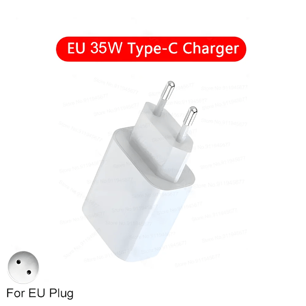 PD 35W Typ C Kabel Snabbladdning För iPhone 11 12 13 14 Pro Max Mini 7 8 Plus X Snabbladdning USB C Datakabel För iPhone Laddare EU 35W Charger