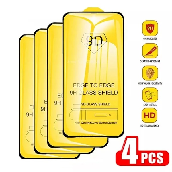 9D Härdat Glas för Samsung A54 A34 5g A53 A32 A52 A14 A35 A24 A25 A05s Skärmskydd för Galaxy S23 S24 Ultra S20 S21 FE S23 S22 4Pcs