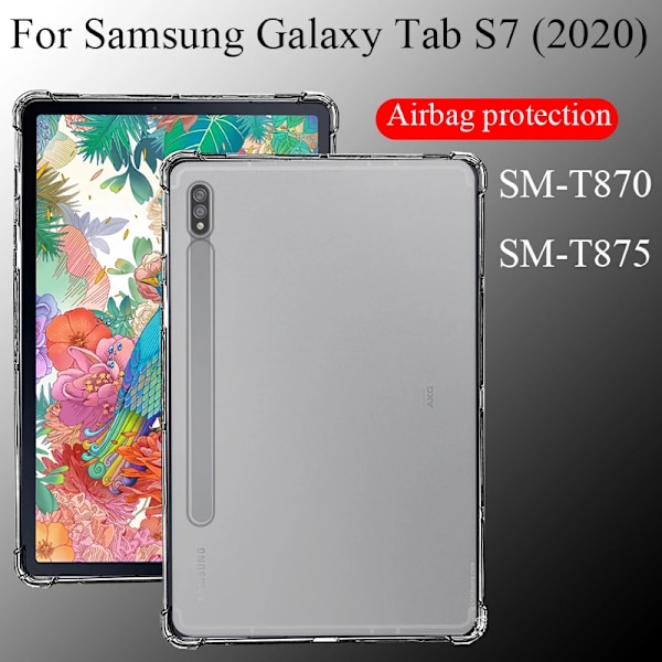 Surfplatta Fodral För Samsung Galaxy Tab A A7 A8 S6 Lite 8.0\" 9.7\" 10.1\" 10.4\" 10.5\" 2020 2022 2019 TPU Airbag Skydd mjukt Skal Tab S7 11.0