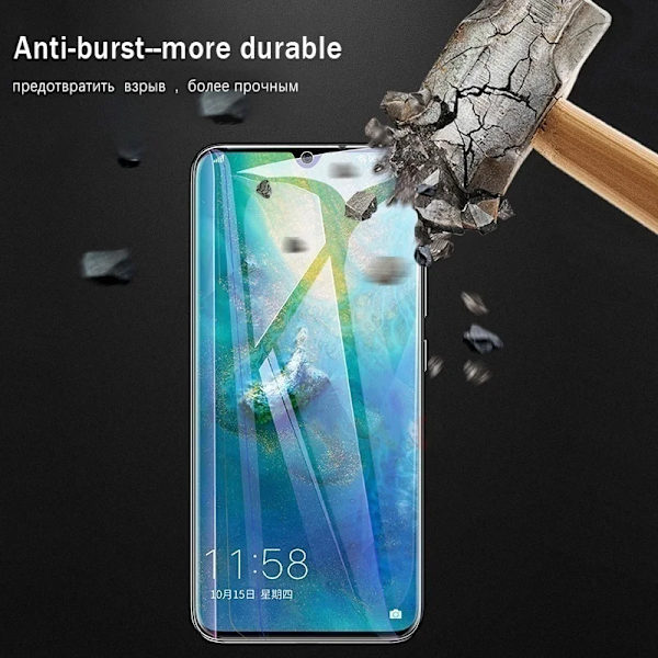 2 st Fulltäckande Härdat Glas För Huawei P20 P30 Lite P40 Pro Skärmskydd För Honor 8x 9x 10 9 20 Lite Skyddsglas For P20 Lite 2Pcs Black Glass