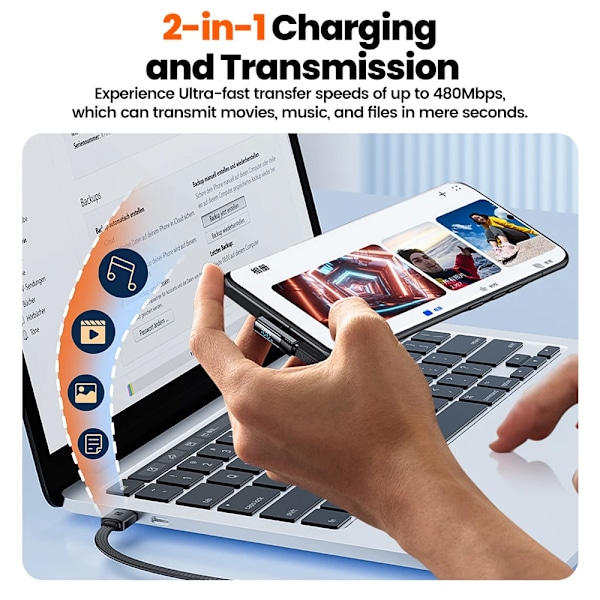 Toocki PD 100W 66W USB Typ C-kabel 90 graders snabbladdning för Huawei Mate 40 P50 Samsung Xiaomi Digital Display Typ C Datakabel Black 2m