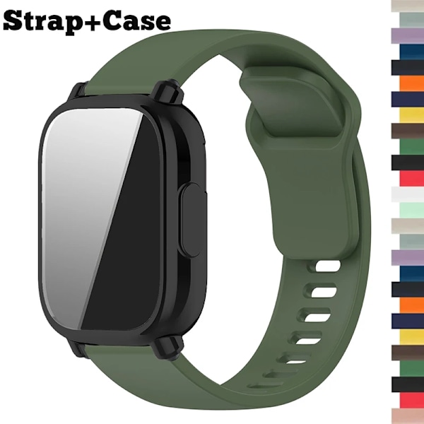 Silikonarmband + Skyddsfodral för Xiaomi Redmi Watch 5 active/5 Lite Full Cover Skärm TPU Mjukt Skal och Andningsbart Sportband Redmi Watch 5 Active