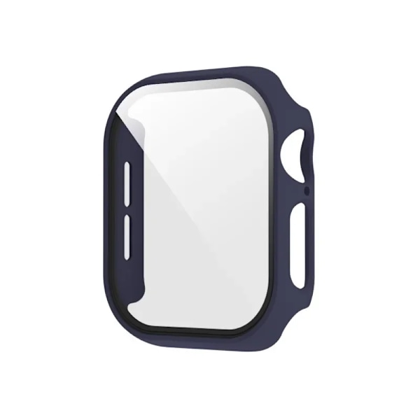 Härdat Glas+Skal För Apple Watch serie 10 42mm 46mm Matt Hård PC bumper Skärmskydd Fodral iWatch 10 42/46 Tillbehör Midnight blue 08 Series 123 42MM