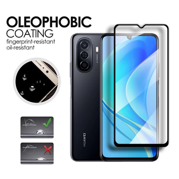 4-i-1 För Huawei Nova Y70 Glas Nova Y70 Härdat Glas 2.5D Full Cover Skärmskydd Huawei Nova Y70 Plus Linsskydd 6.75 tum For Nova Y70 Plus 1 Glass and 1 Lens