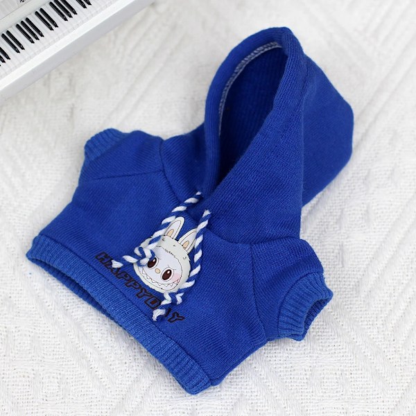 Kläder och accessoarer till Labubu, minidocka 17 cm Labubu II Idol Sweatshirt Hjärtklappning Hoodie Jeans Set Kläder Blue No Doll
