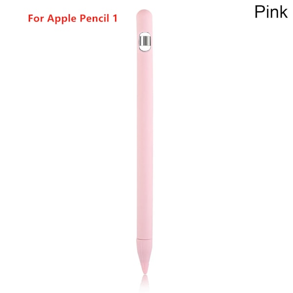 Fodral för IPad Tablet Touch Pen Stylus Skyddsfodral 4-i-1 Färgglatt Mjukt Silikonskydd för Apple Pencil 1:a Generationen Pink