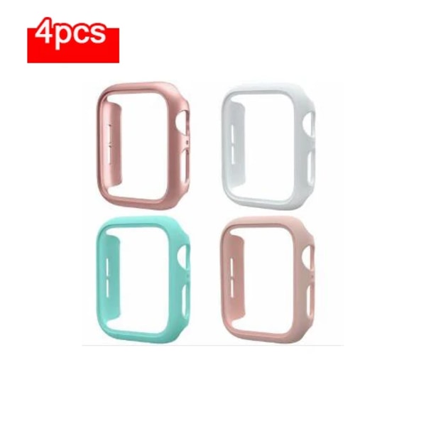 4 st Fodral för Apple Watch Series 7 8 41mm 45mm 40mm Skydd PC-skydd för iWatch Series 6 5 4 38mm 42mm Stötfångarfodral Ingen Skärm D 41mm